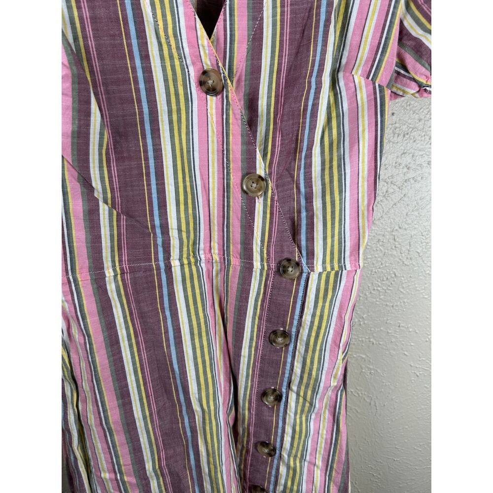 Express Size Small Dress Lightweight Cotton Preppy Spring Colorful Stripe Summer - Picture 4 of 9